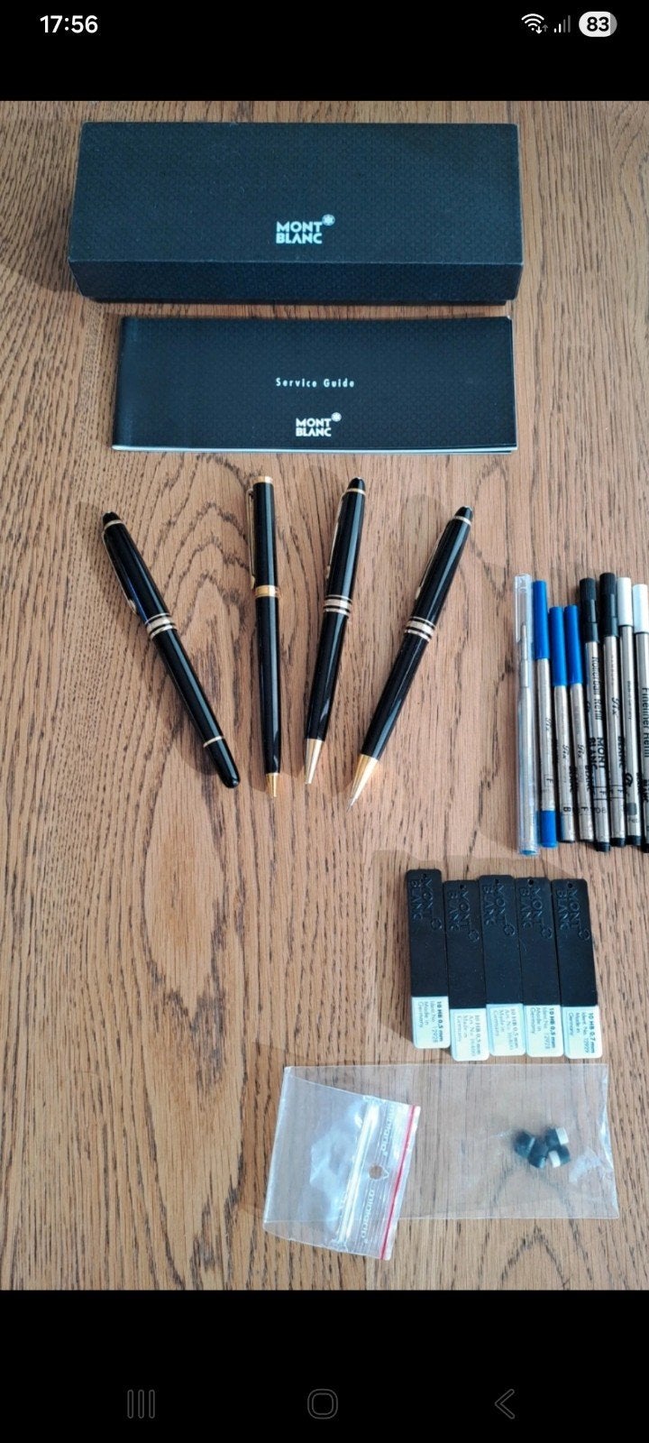 Set van 3 Montblanc Meisterstück,1 Montblanc Nobility Oblige, Verzamelen, Balpen, Met doosje, Ophalen of Verzenden, Zo goed als nieuw