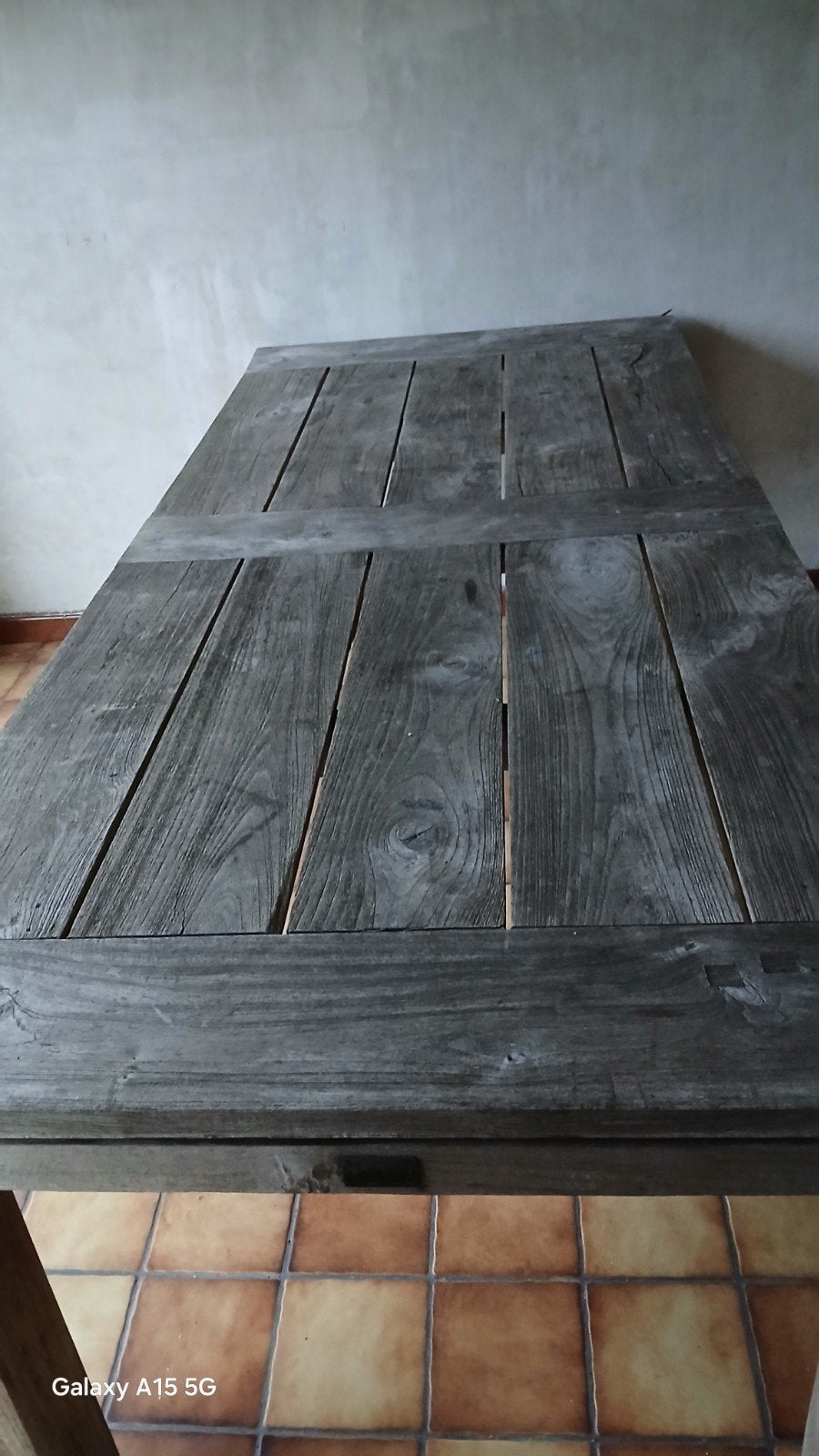Taeken Tuintafel op te knappen.met ev. stoelen erbij, Jardin & Terrasse, Tables de jardin, Enlèvement, Utilisé, Rectangulaire