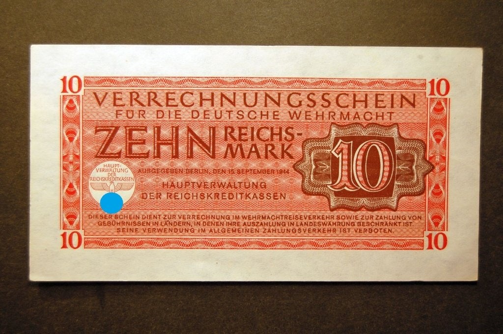 Duits bankbiljet bankbriefje 10 Reichsmark Wehrmacht 1944, Enlèvement ou Envoi, Allemagne, Billets en vrac