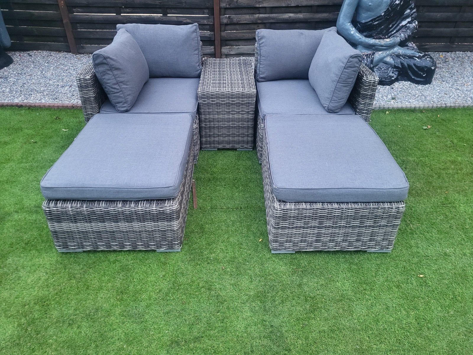 Loungeset wicker relax met bijhorende kussens en tafeltje, Tuin en Terras, Tuinsets en Loungesets, Ophalen, Wicker, Loungeset