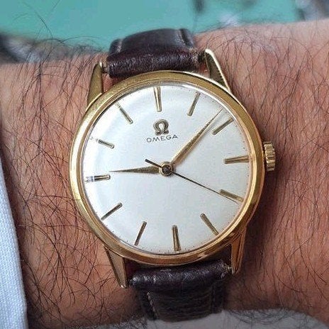 Omega Classique, Handtassen en Accessoires, Overige merken, Leer, Polshorloge, Ophalen of Verzenden