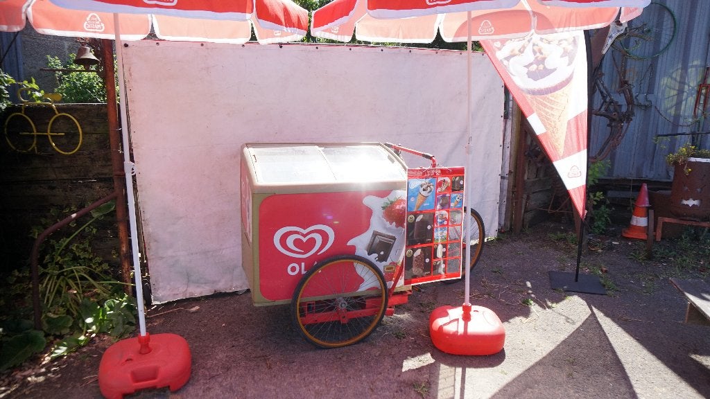 vélo cargo, chariot de crème glacée, vente de crème glacée,, Vélos & Vélomoteurs, Enlèvement