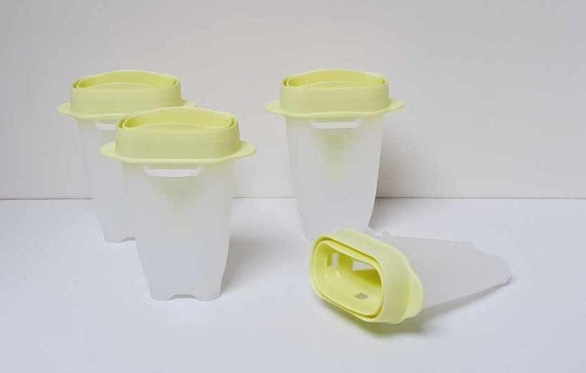 Tupperware™ « LollyTupp's » Glace - x 4 - wit en groen, Huis en Inrichting, Keuken | Tupperware, Nieuw, Bus of Trommel, Groen