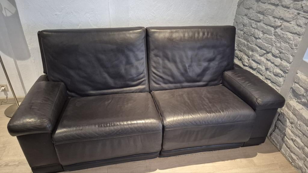 Divan relax de couleur brun chocolat, 75 à 100 cm, Relax, Banc droit, Enlèvement