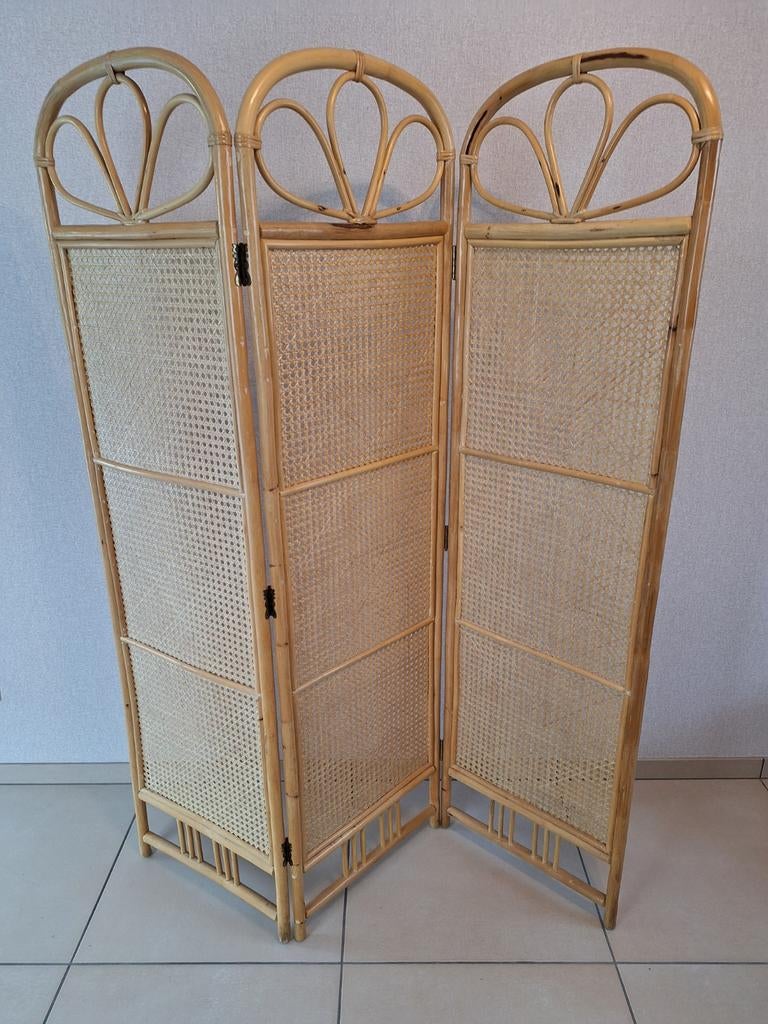 Vintage rotan paravent, Huis en Inrichting, Woonaccessoires | Kamerschermen, Ophalen