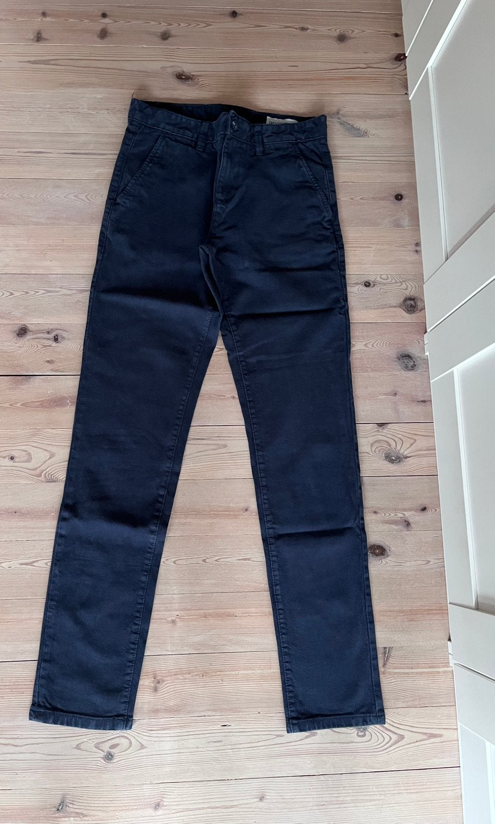Donkerblauwe Denim Tom Tailor straight chino, maat 30/40, Kleding | Heren, Ophalen of Verzenden, Zo goed als nieuw, Overige maten