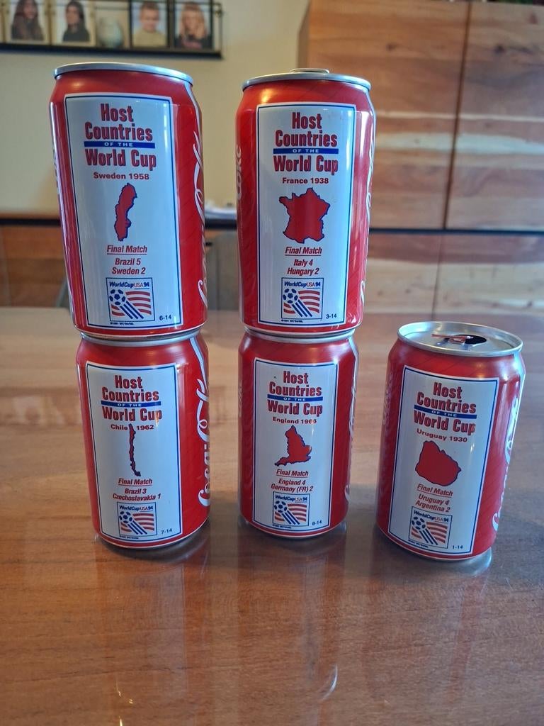 5 canettes de Coca-Cola vides - WK94, Enlèvement ou Envoi