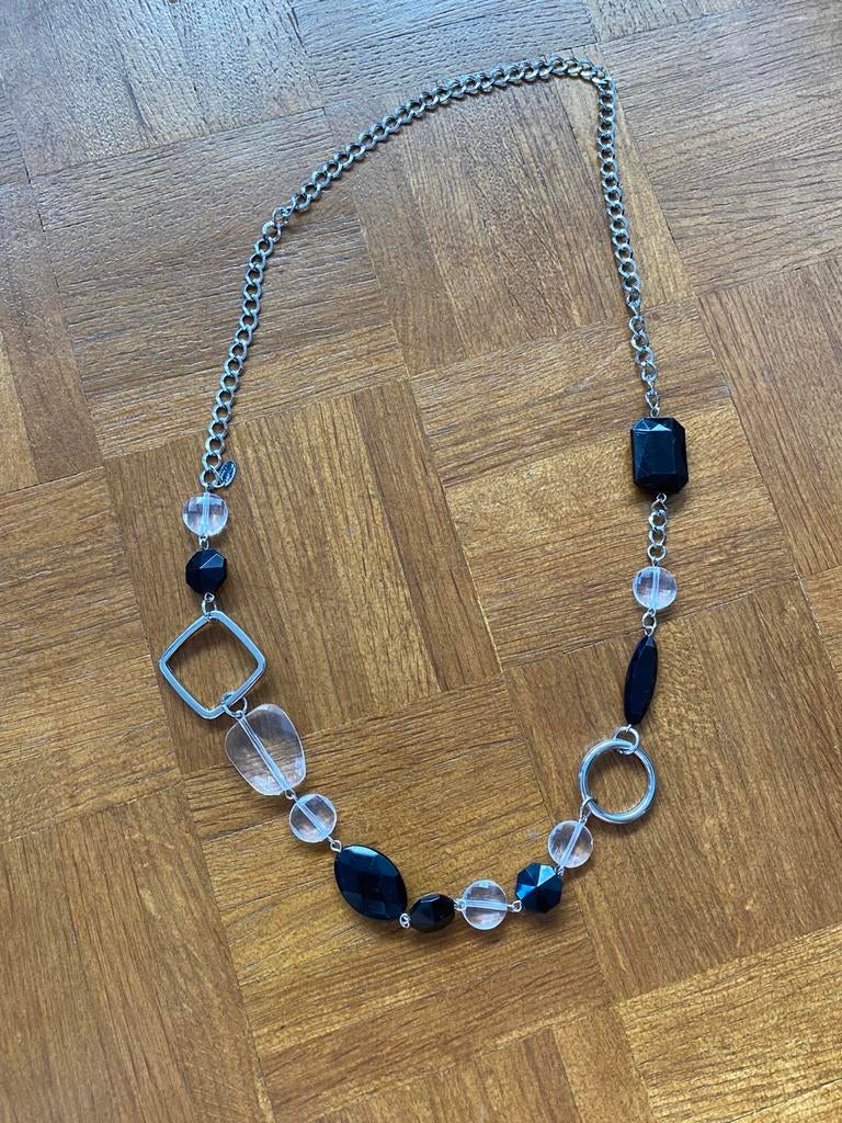 Long collier plastique, Handtassen en Accessoires, Kettingen, Ophalen of Verzenden, Nieuw, Zwart, Kunststof