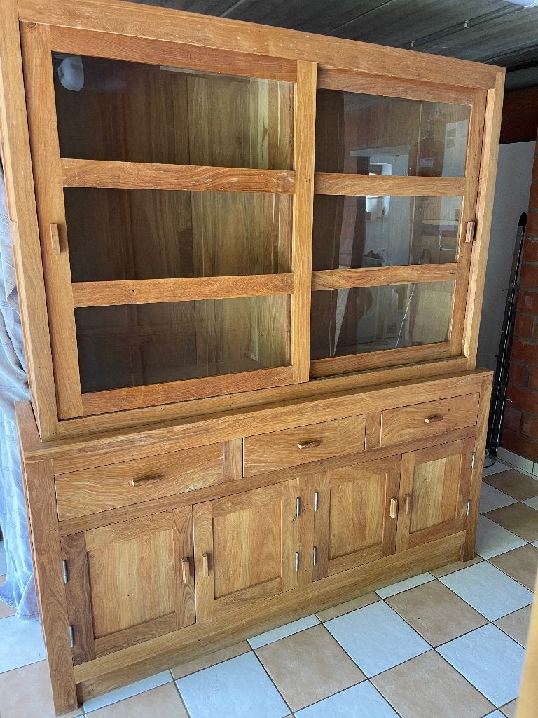 Teak vitrinekast, Enlèvement, Comme neuf, Teck