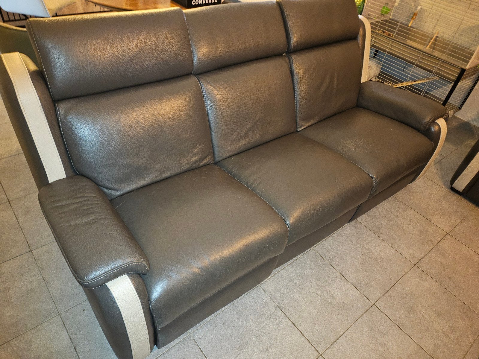 Salon d'occasion, Maison & Meubles, Enlèvement, Utilisé, Banc droit, Cuir
