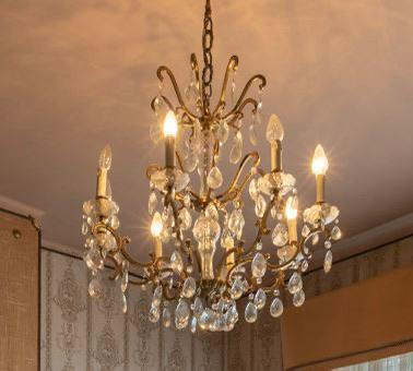 Antieke lusters met kristal (2stuks), Antiek en Kunst, Ophalen