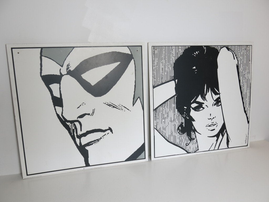 2 vintage Ikea Pop-art kaders Transtrand Ansikten, Antiek en Kunst, Kunst | Schilderijen | Modern, Ophalen of Verzenden