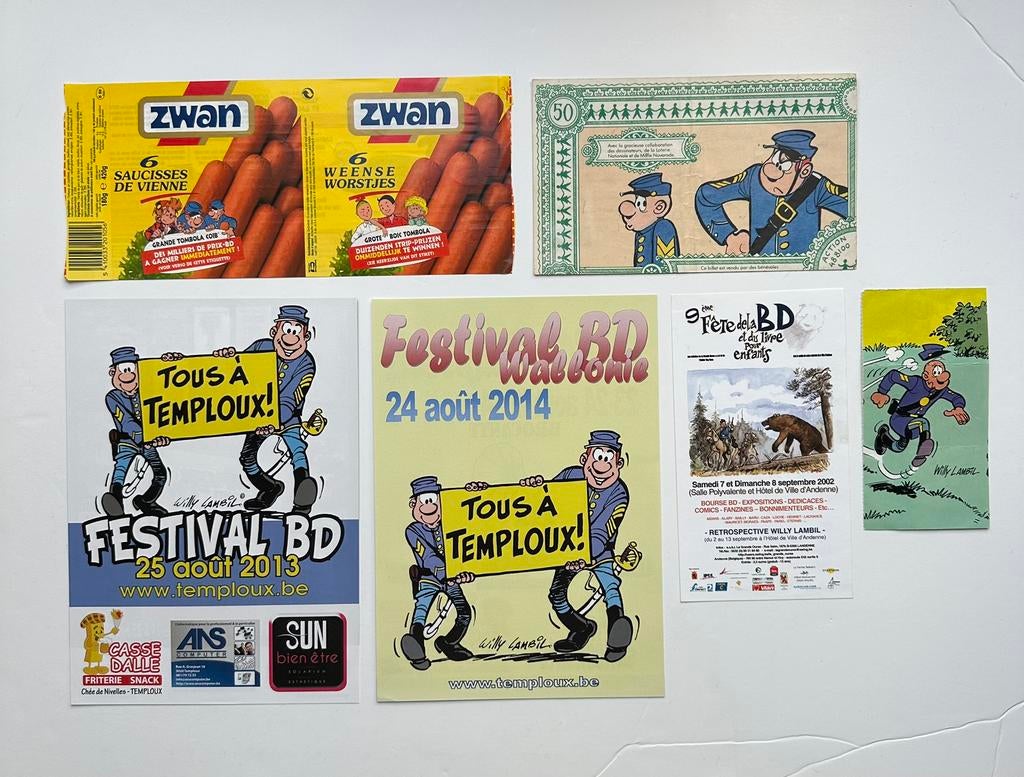 Les Tuniques Bleues : documents divers, Verzamelen, Verzenden, Overige figuren, Nieuw, Plaatje, Poster of Sticker