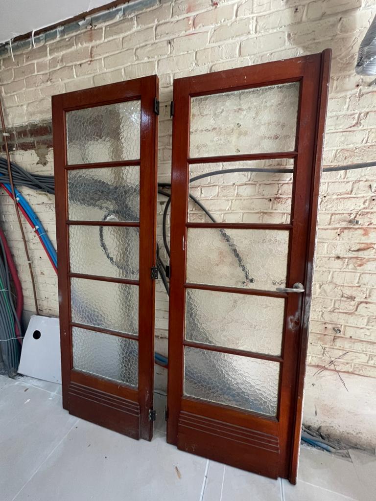 2 zware glazen deuren, Ophalen, Gebruikt, Minder dan 75 cm, 150 tot 225 cm