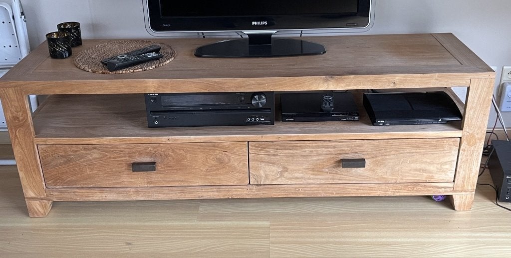 tv meubel, Huis en Inrichting, Kasten |Televisiemeubels, Ophalen, 150 tot 200 cm, Teakhout, Minder dan 100 cm