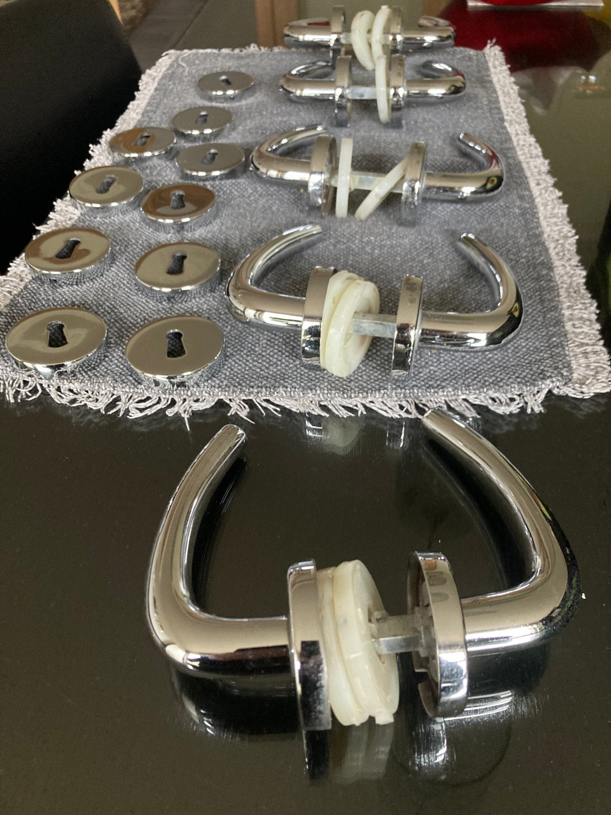 Poignées de porte en acier inoxydable, Enlèvement ou Envoi, Comme neuf, Inox