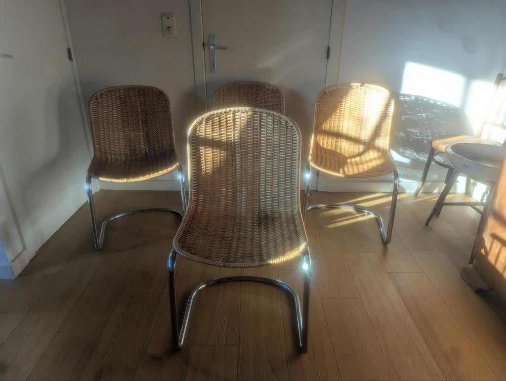 Vintage rieten stoelen, Huis en Inrichting, Ophalen