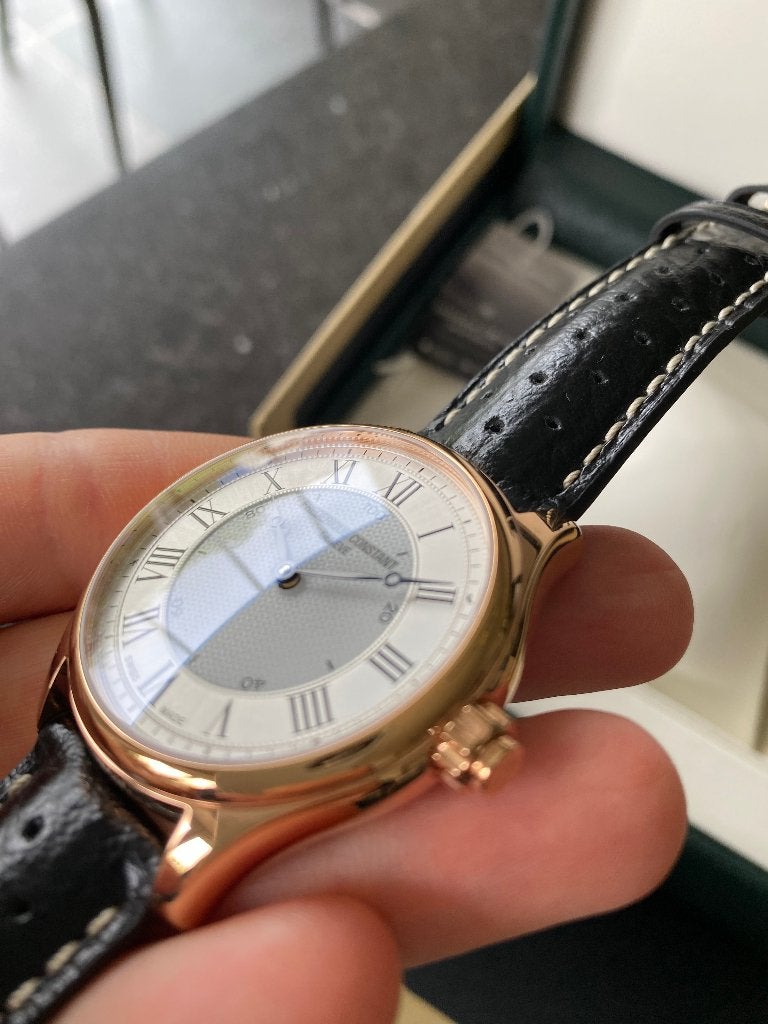 Montre Frédérique Constant - Bracelet en cuir noir, Cuir, Enlèvement, Autres matériaux, Neuf