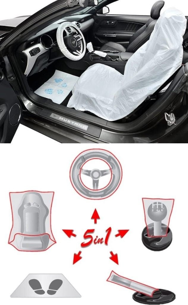 Beschermhoes set 5 delig (auto interieur), Verzenden