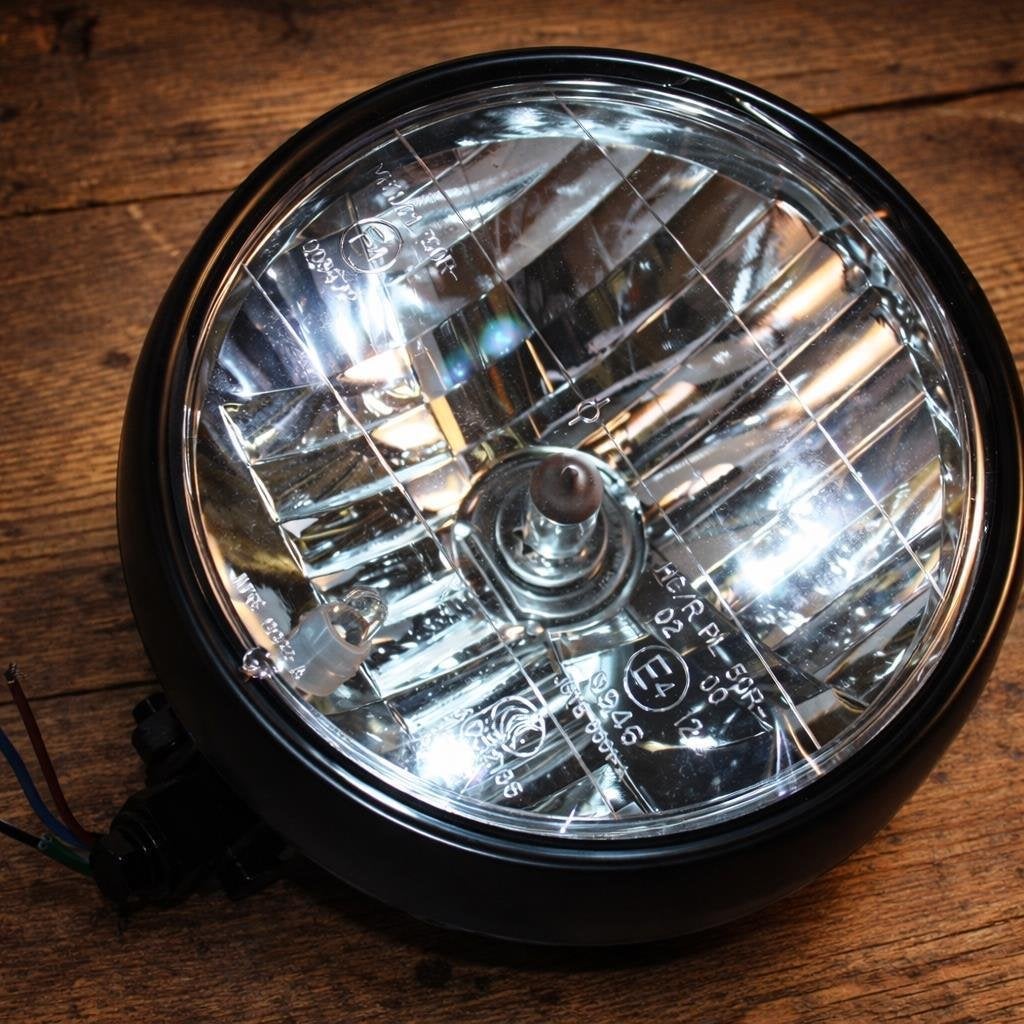 Koplamp 19cm - Heldere Lens - Mat Zwart, Motos, Accessoires | Autre, Envoi, Neuf