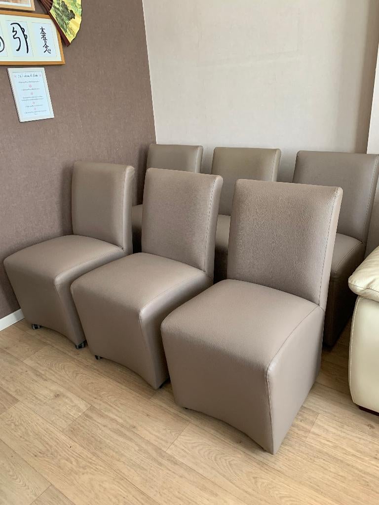 6 beaux fauteuils de salle à manger en similicuir, Chic, Autres couleurs, Enlèvement, Cinq, Six Chaises ou plus