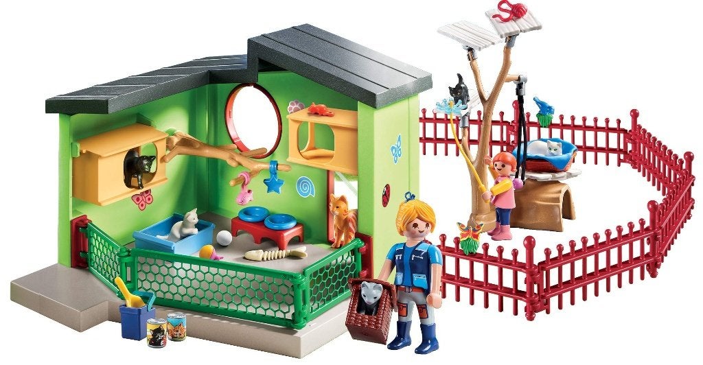Enclos pour chats PlayMobil, Enlèvement ou Envoi, Comme neuf, Kit complet, Bâtiment
