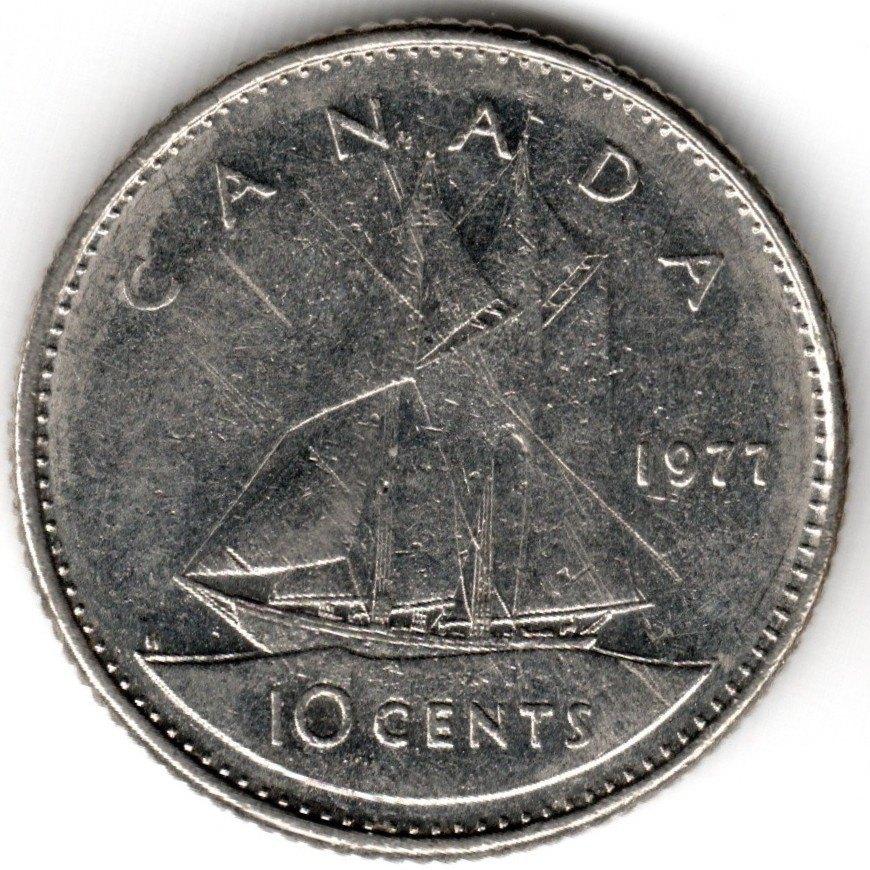 Canada : 10 Cents 1977  KM#77.1  Ref 16104, Postzegels en Munten, Munten | Amerika, Ophalen of Verzenden, Noord-Amerika, Losse munt