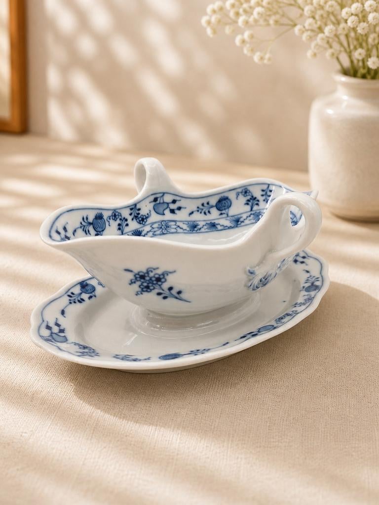 Saucière porcelaine Meissen Teichert Blue Onion ancienne, Antiquités & Art, Antiquités | Services (vaisselle) pièces, Enlèvement ou Envoi