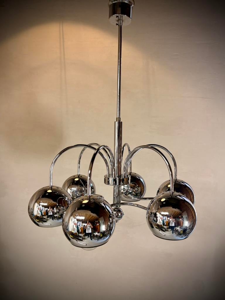 🚀 PROMO Elegante Reggiani Eyeball Lamp, Ophalen, Zo goed als nieuw, Mid Century, Space Age,, Metaal