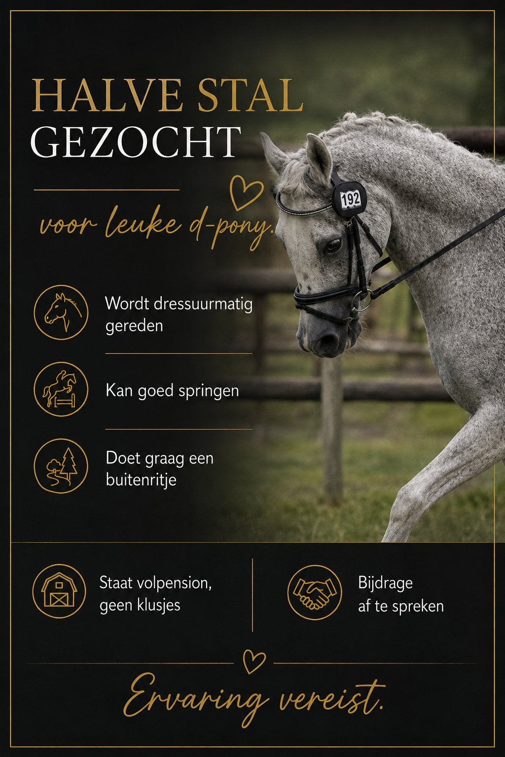 Halve stal/bijrijder gezocht d-pony, Enlèvement, Comme neuf
