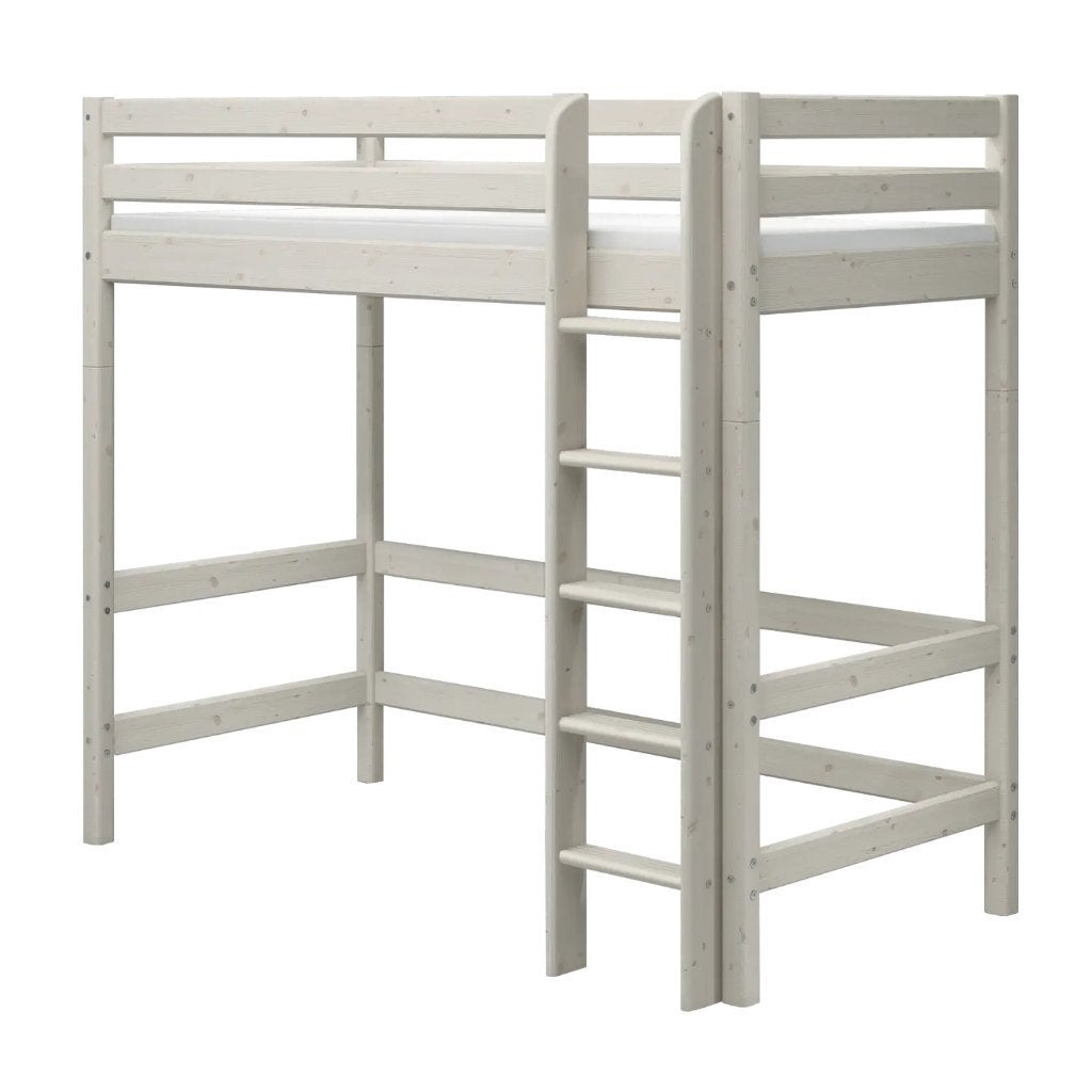 Lit haut 184 cm avec échelle et barrière de sécurité Blanc, 100 à 115 cm, Enlèvement, Utilisé, Autres types