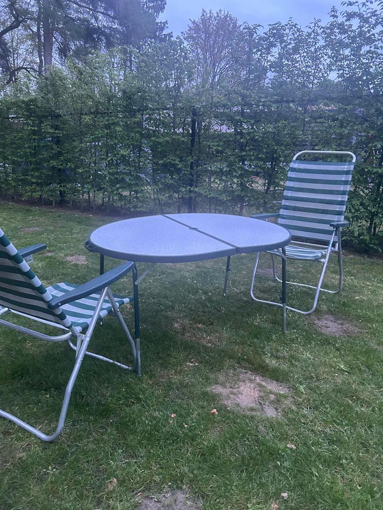 Kampeerset; tafel & stoelen, Caravans en Kamperen, Ophalen, Zo goed als nieuw