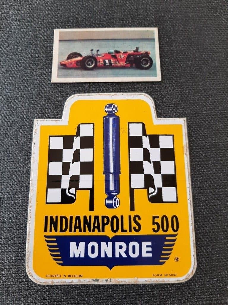 sticker Monroe Indianapolis 500 + kaartje Mario Andretti, Enlèvement, Comme neuf, Autocollant
