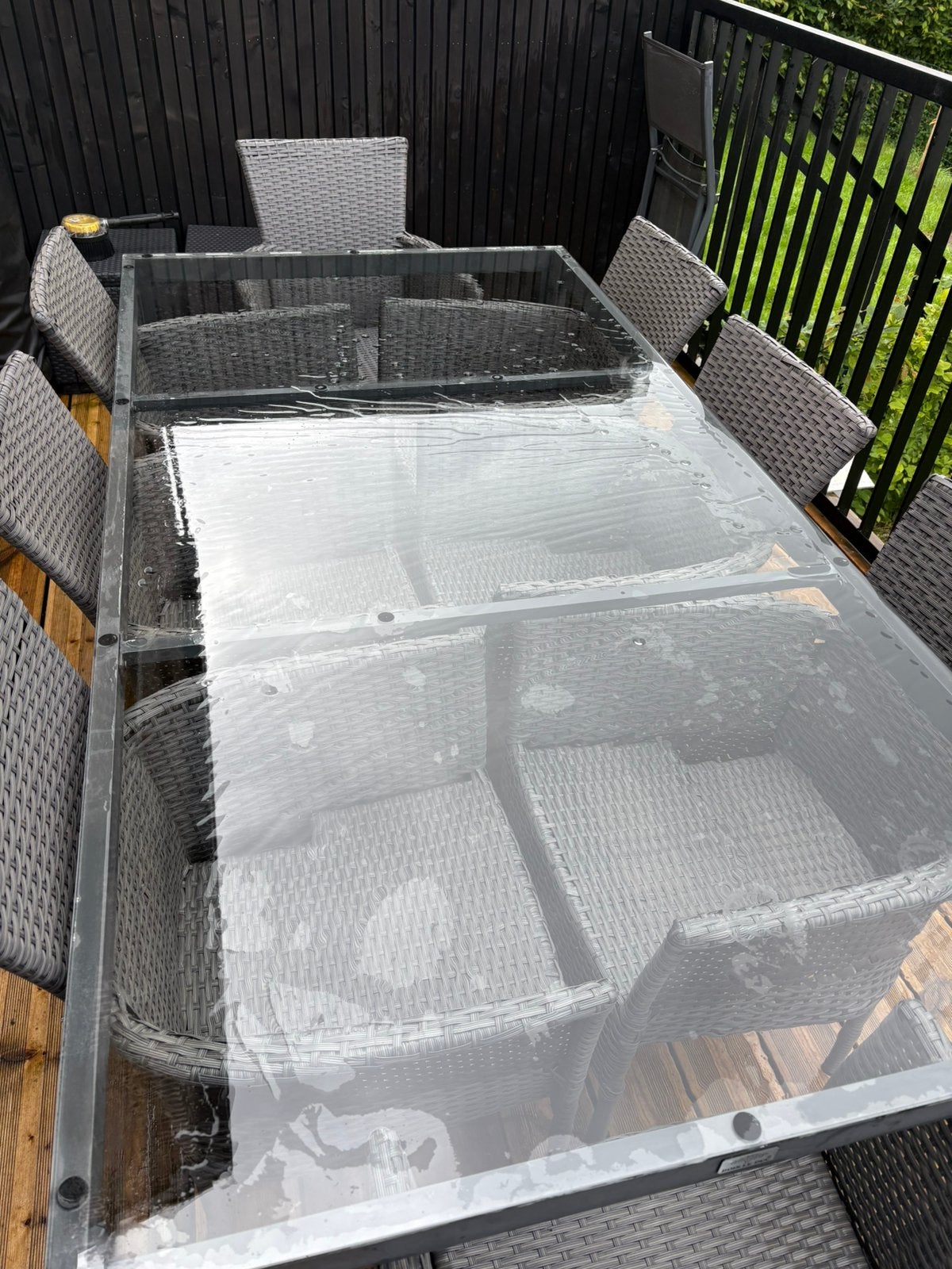 Tafel van glas en aluminium 200 x 100, Tuin en Terras, Ophalen, Gebruikt