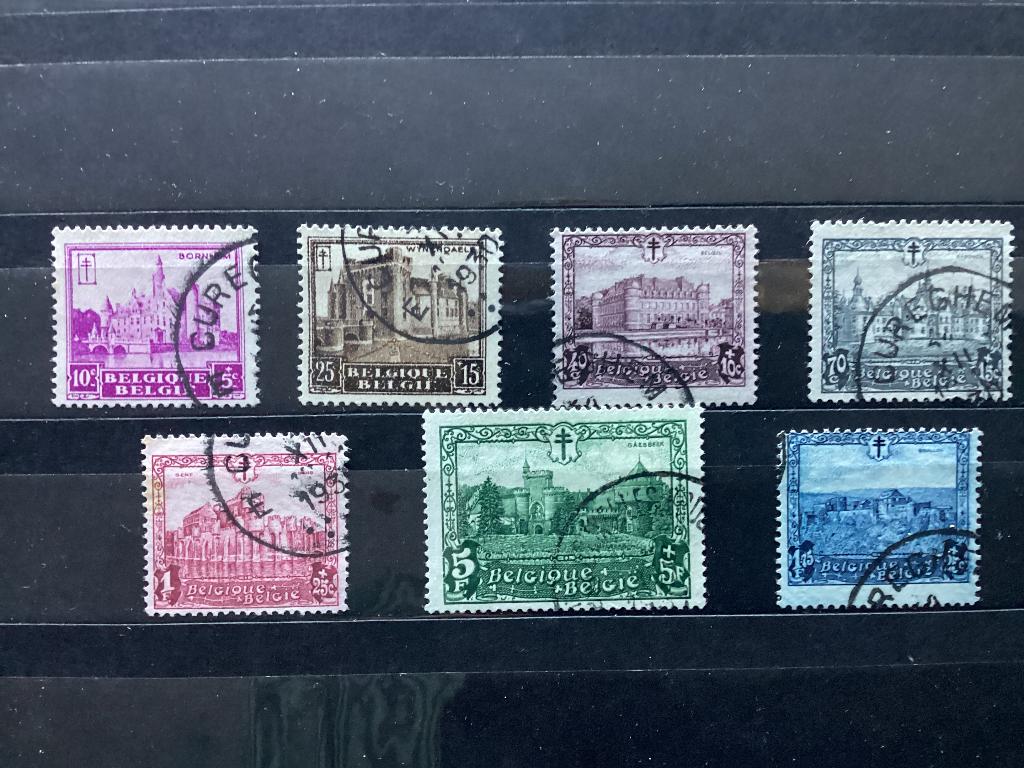 Gestempelde reeks Kastelen, COB 308-314, Postzegels en Munten, Verzenden, Gestempeld