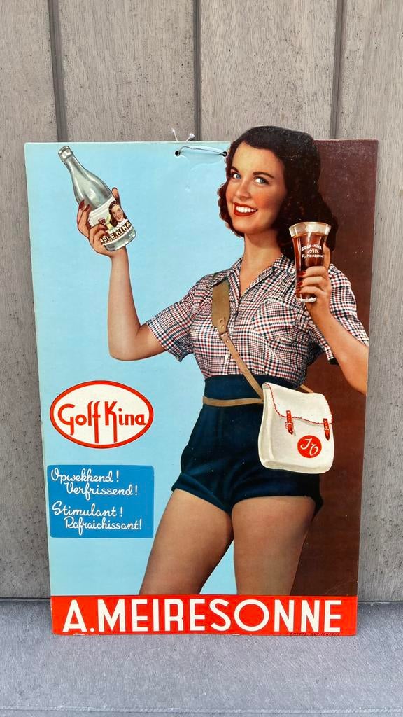 Meiresonne karton reclame., Ophalen of Verzenden, Zo goed als nieuw, Reclamebord