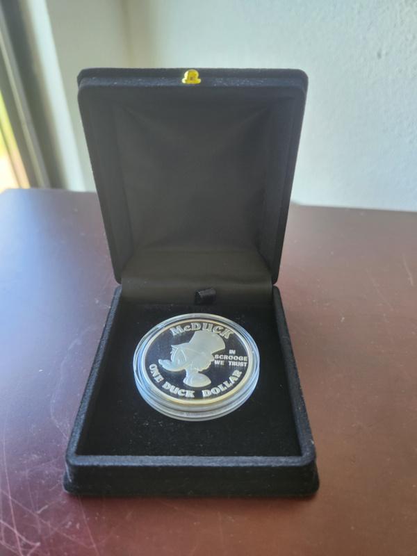 Walt Disney Dagobert Duck One Duck Dollar Zilver LE Munt, Ophalen, Donald Duck, Zo goed als nieuw, Overige typen