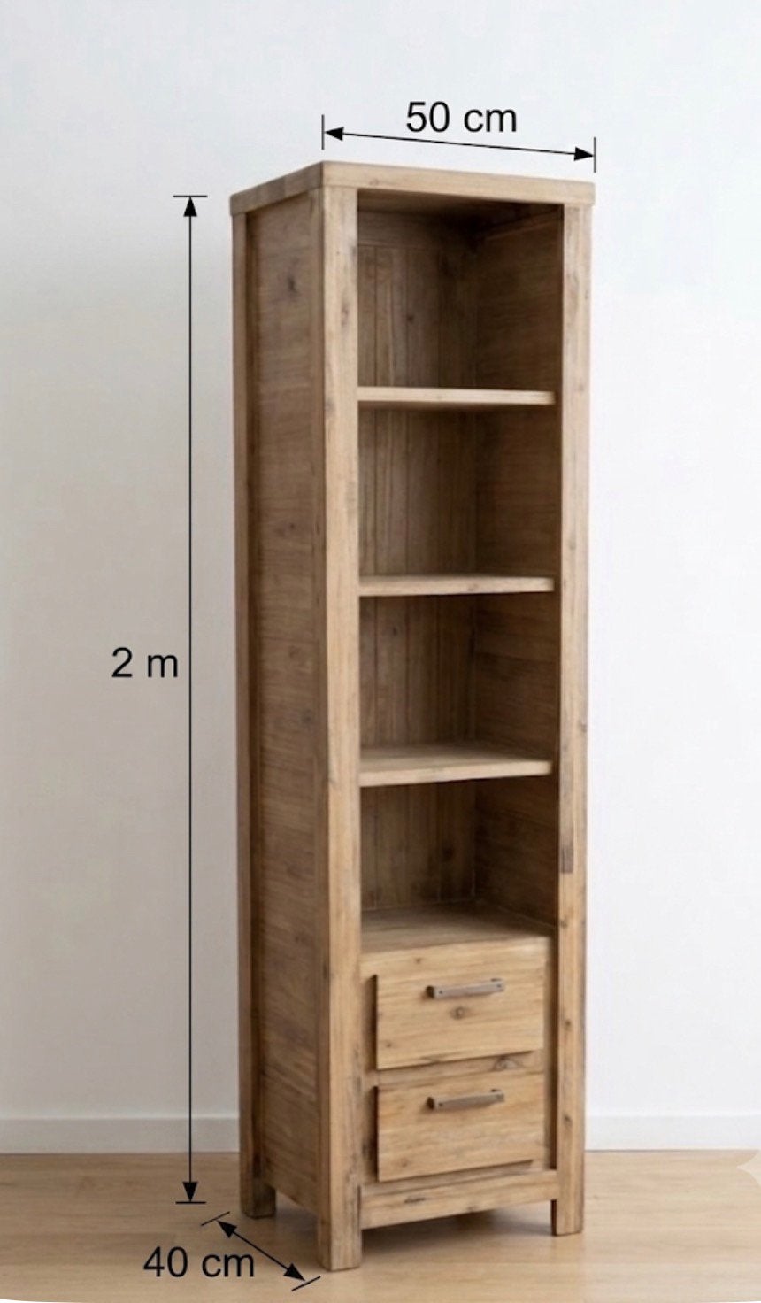 Colonne bibliothèque ou meuble salle de bain en bois massif, Enlèvement, Comme neuf