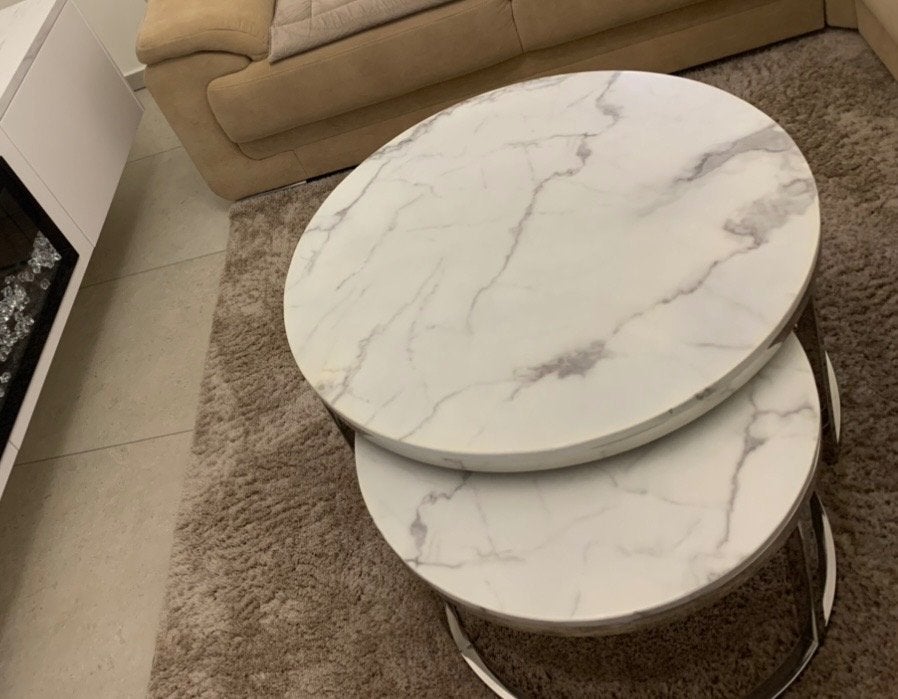 Salon tafel 2delig, Ophalen, Gebruikt, Rond