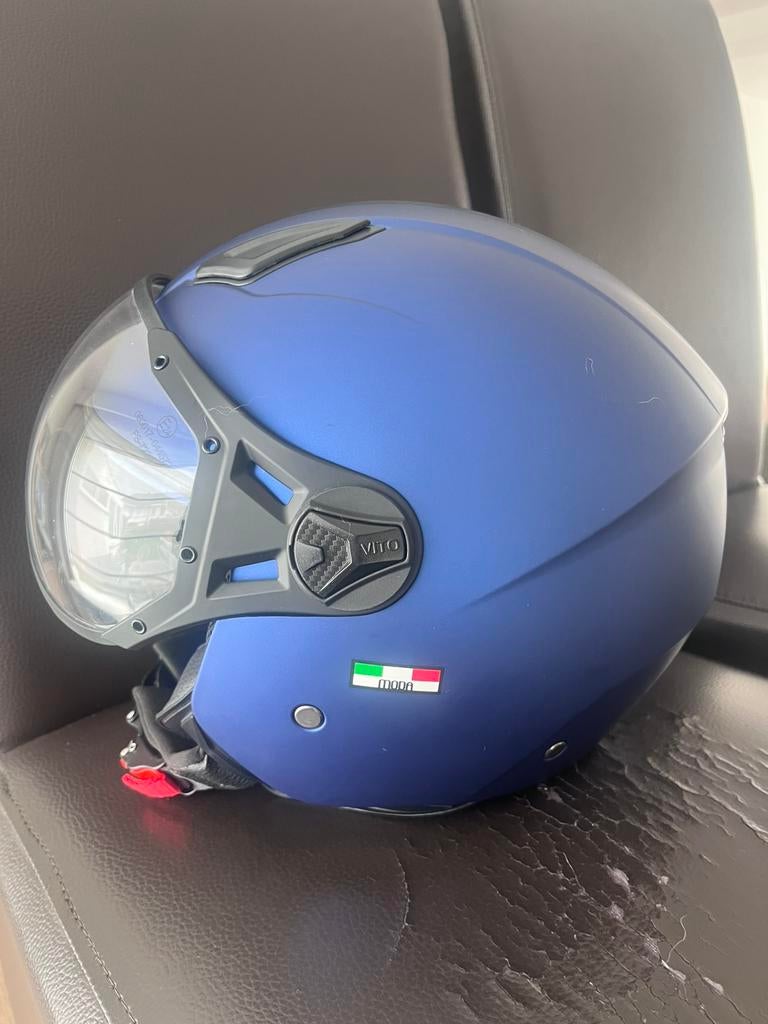 Matblauwe scooterhelm, Enlèvement, Comme neuf