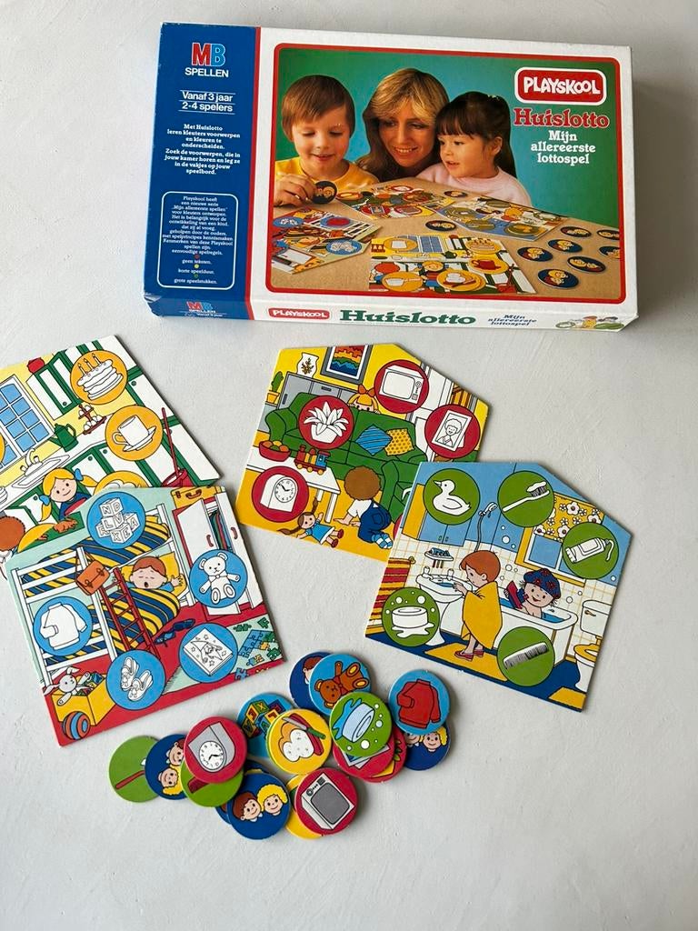 MB Playskool - Huislotto - Vintage 1986, Ophalen of Verzenden, Zo goed als nieuw