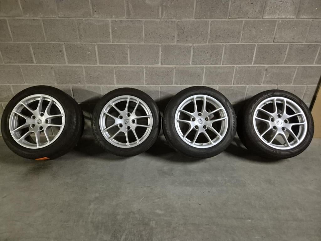 Porsche originele velgen met zomerbanden 5x130, Pneus et Jantes, Véhicule de tourisme, Pneus été, 18 pouces