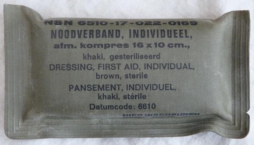 Verband Pakje Nood, 16x10cm, Koninklijke Landmacht, 1966.(1), Enlèvement ou Envoi, Armée de terre, Autres types