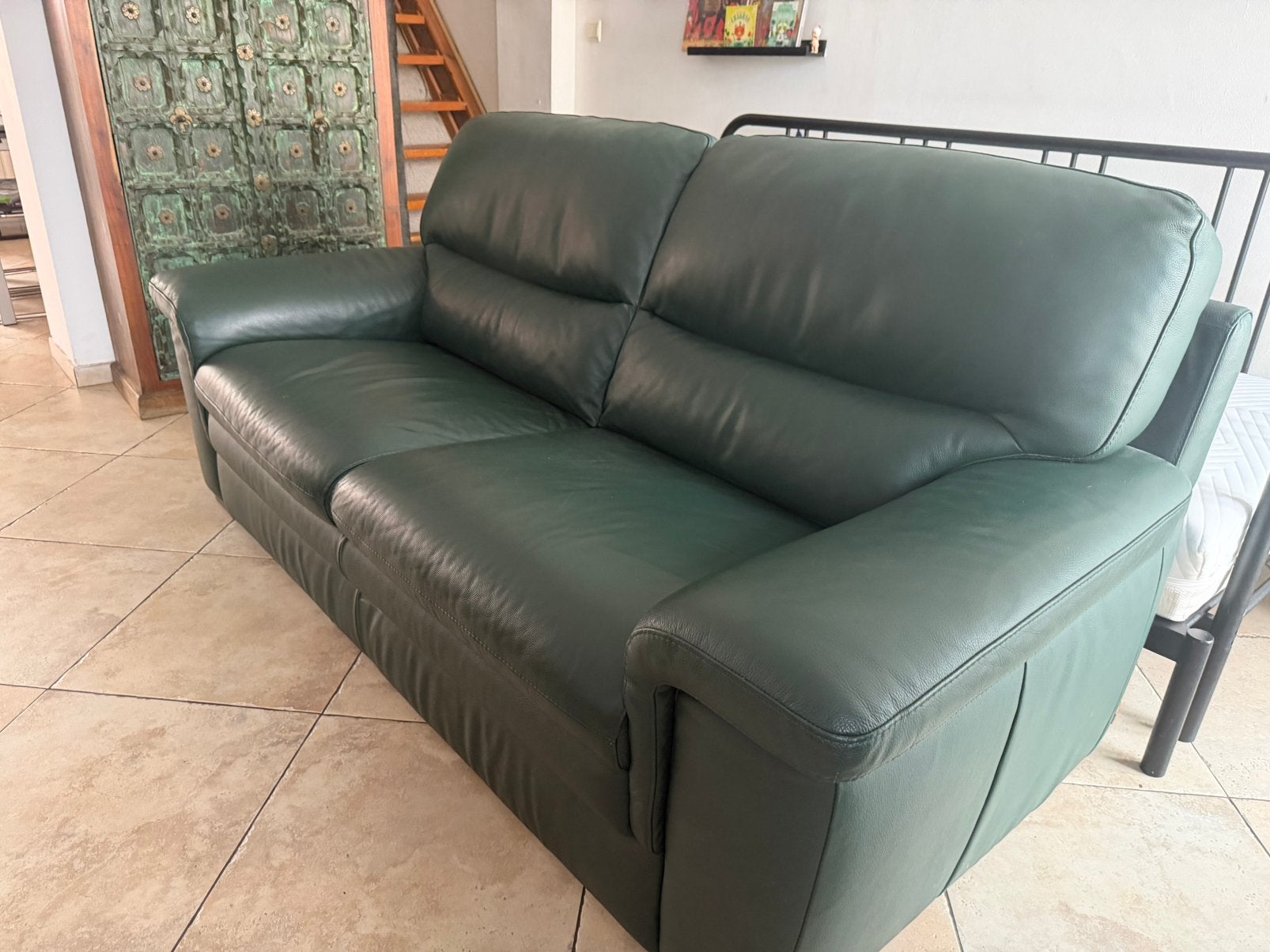 Salon cuir  poltronne e sofa, Maison & Meubles, Enlèvement, Comme neuf