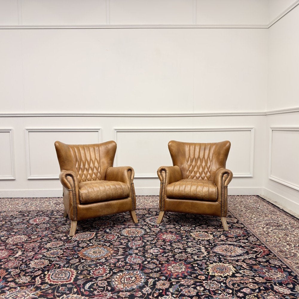 Set Klassiek Engels Chesterfield Fauteuil Aviator, Antiek en Kunst, Ophalen