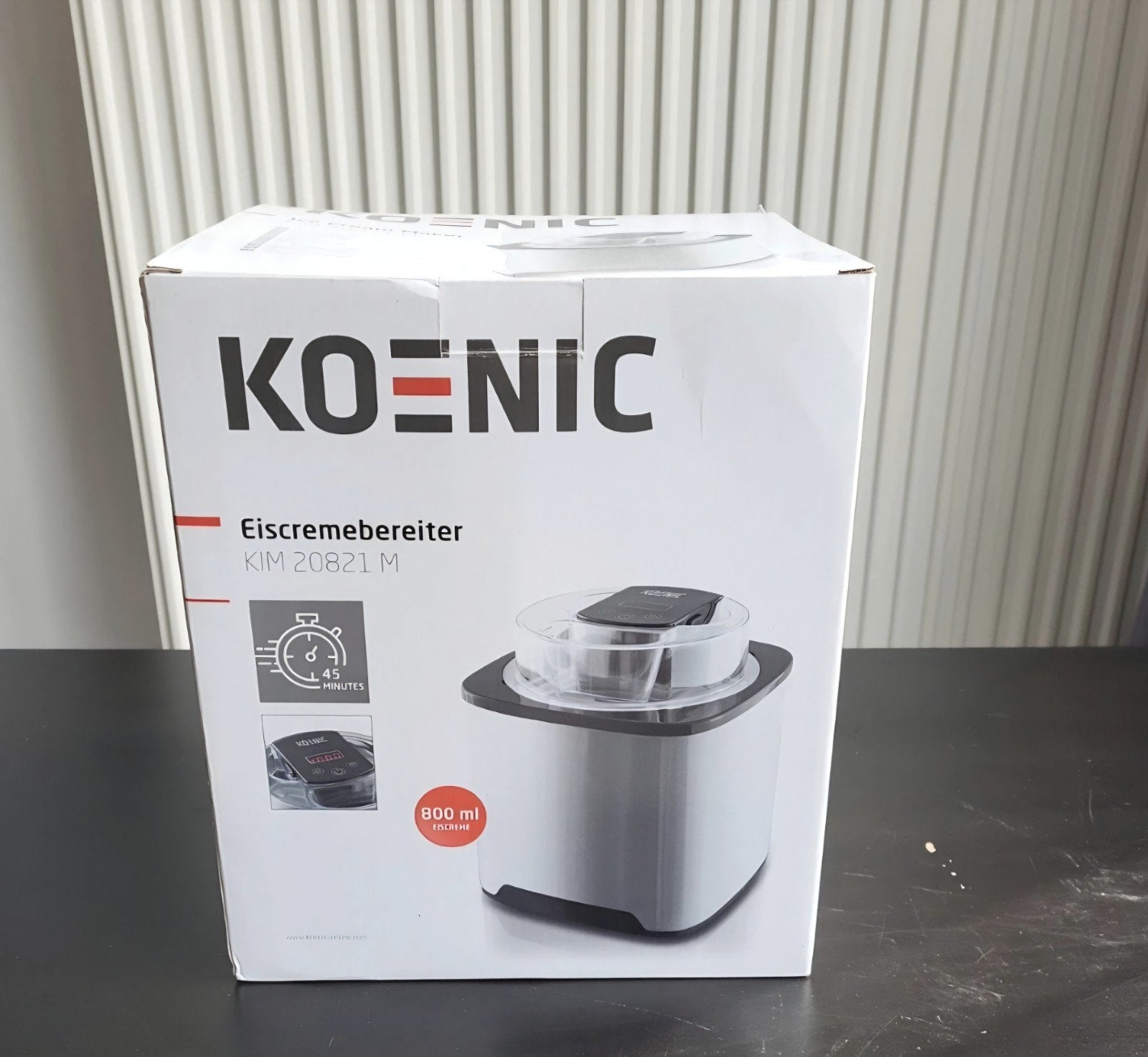 machine à crème glacée de marque Koenic, Enlèvement