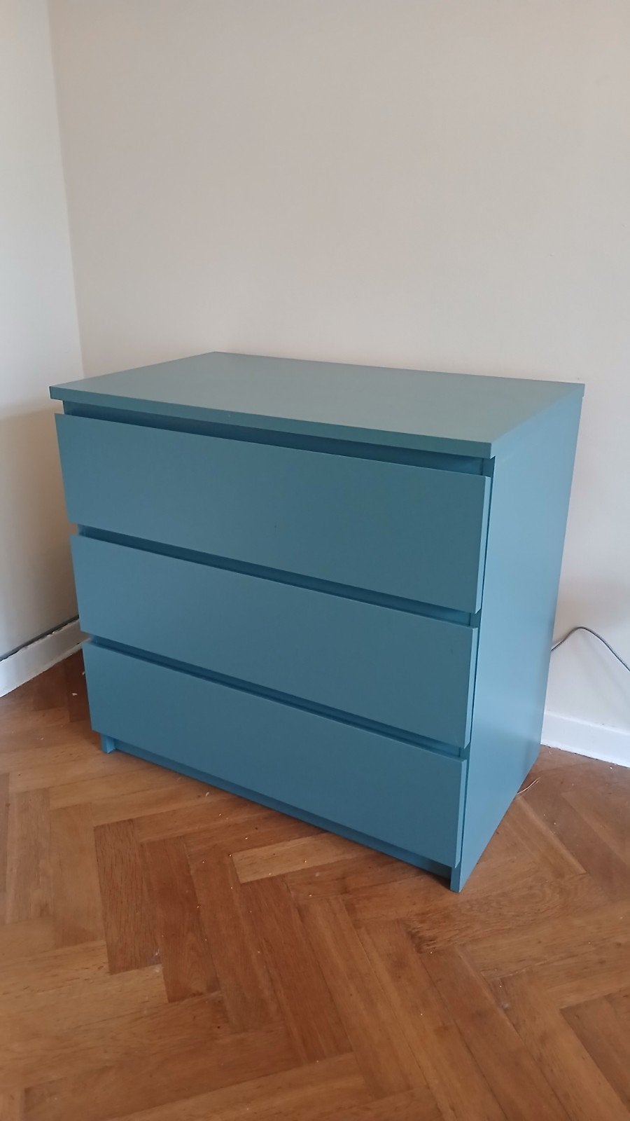 Commode Malm 3 tiroirs Ikea bleu vert, Maison & Meubles, Enlèvement