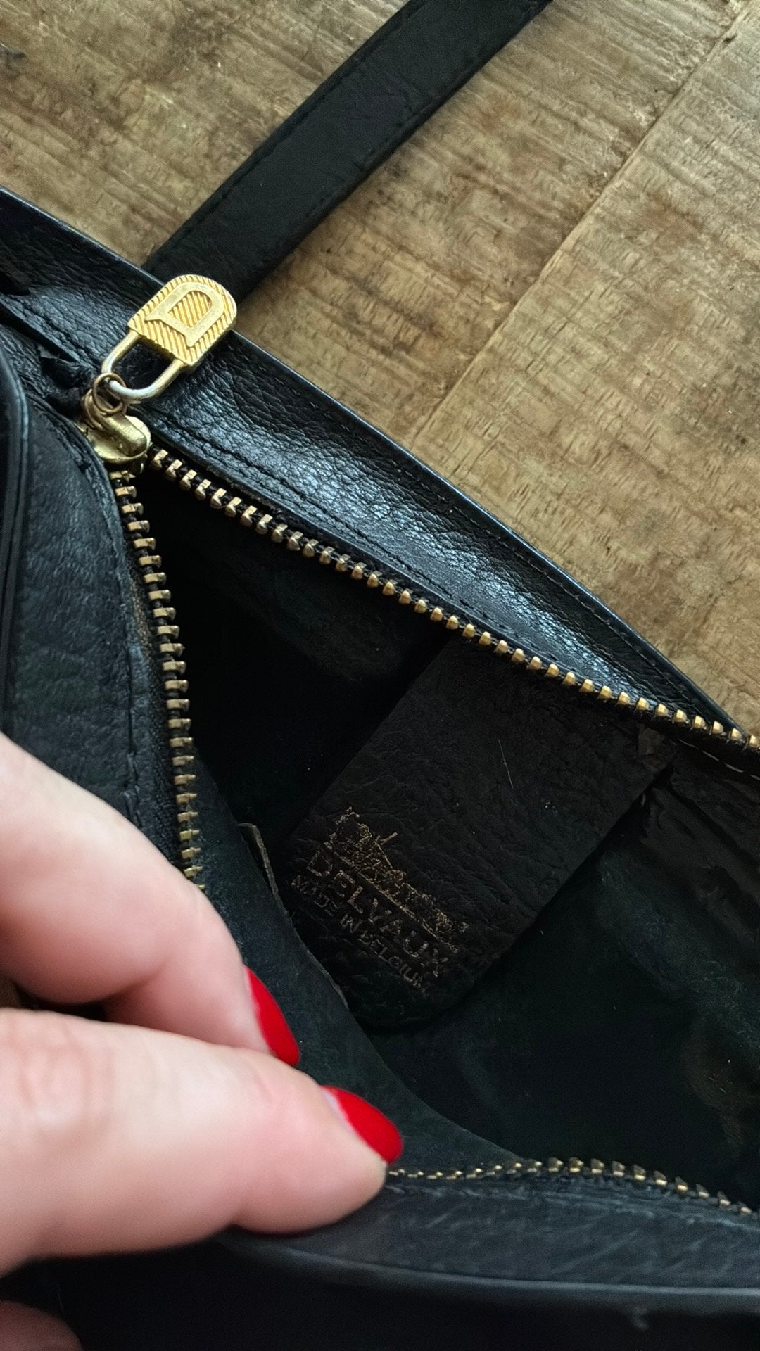 Vintage delvaux tas, Handtassen en Accessoires, Ophalen of Verzenden, Gebruikt, Zwart, Handtas