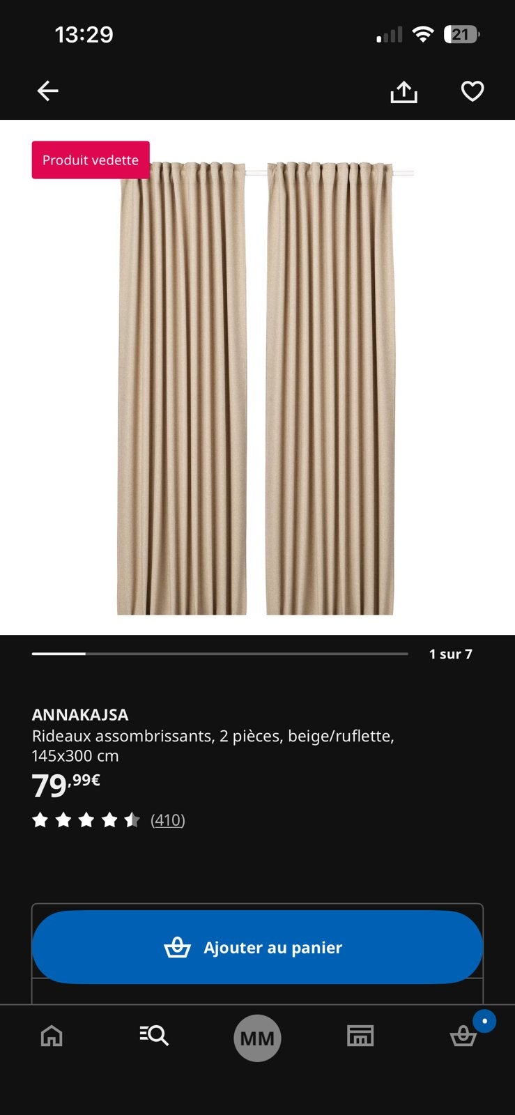 Ikea Gordijnen Annakajsa x8, Ophalen, Beige, 145 cm, IKEA