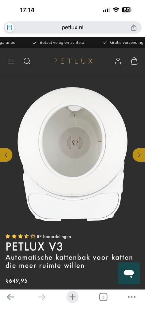 XXL automatische kattenbak petlux V3 - nieuw!, Dieren en Toebehoren, Kattenbakken, Nieuw, Zelfreinigend, Ophalen of Verzenden